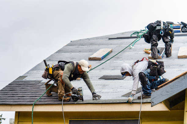 Professional Gutter Installation technician working in Church Hill, PA